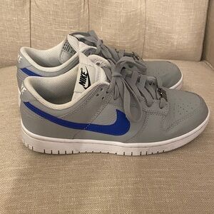 Nike custom Dunks Sneakers in Gray with Blue Accents